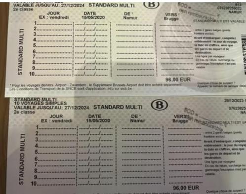 Pass SNCB Standard multi validité 27/12/2024, Tickets & Billets, Transports en commun, Une personne, Billet normal, Train