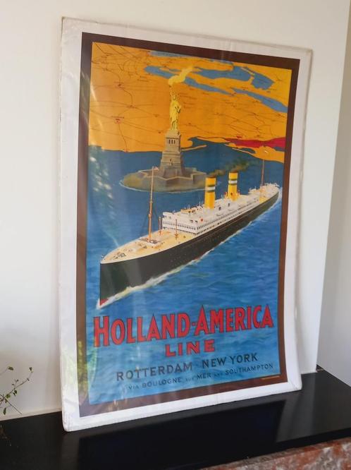 grote poster op karton geplastificeerd Holland America Line, Verzamelen, Posters, Zo goed als nieuw, Reclame, Deurposter of groter