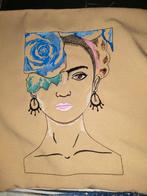Frida kahlo geborduurd op lapje stof van 44/44cm, Ophalen of Verzenden