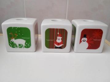 3 kaarsenhouders met kerstmotief Tupperware beschikbaar voor biedingen