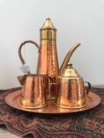 koper en koffiekan melkpot suikerpot dienblad set  schaal, Ophalen of Verzenden, Nieuw, Overige materialen