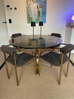Belgo chrome eettafel set, Ophalen, Gebruikt, Rond, Glas