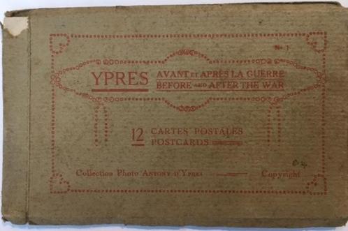WO I 11 postkaarten Ieper voor en na 1914-18, Verzamelen, Militaria | Algemeen, Overige soorten, Foto of Poster, Ophalen of Verzenden
