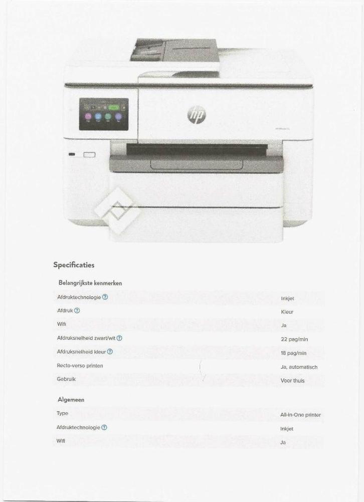 HP printer, Computers en Software, Printers, Zo goed als nieuw, All-in-one, Inkjetprinter, Faxen, Kleur printen, Kopieren, Mailen