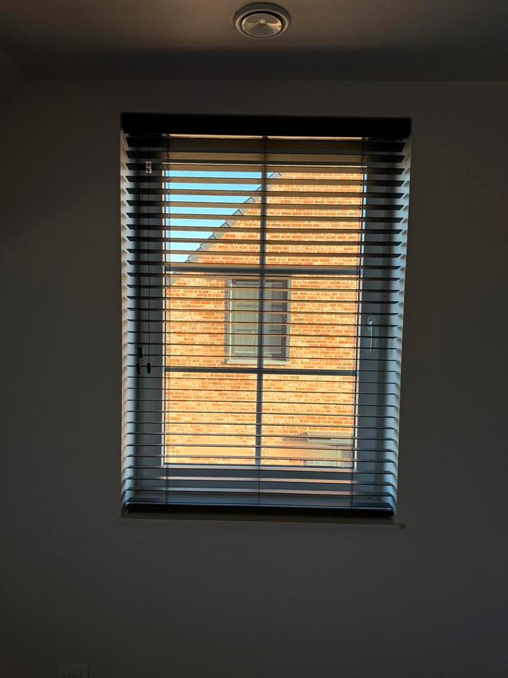 Jaloezie/lamel zwart hout (B 103 x H 148) - 3 stuks, Huis en Inrichting, Stoffering | Gordijnen en Lamellen, Zo goed als nieuw