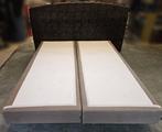 Boxspringbed 160x200cm + hoofdbord, Huis en Inrichting, Slaapkamer | Boxsprings, Ophalen, Gebruikt, Beige, Tweepersoons