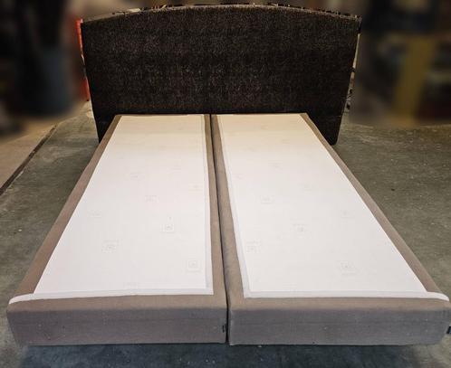 Boxspringbed 160x200cm + hoofdbord, Huis en Inrichting, Slaapkamer | Boxsprings, Gebruikt, 160 cm, 200 cm, Tweepersoons, Beige