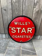 Wills’s star cigarettes emaille reclamebord, Verzamelen, Ophalen, Gebruikt, Reclamebord