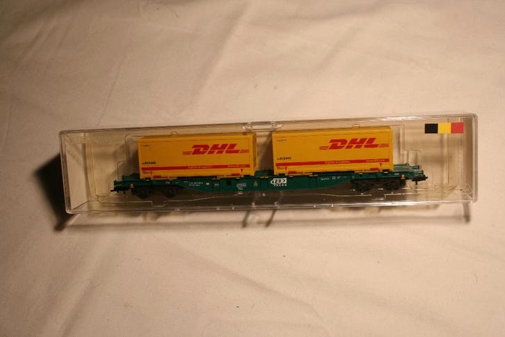 Fleischmann 865241BK (HO,DC) Containerwagen  NMBS / SNCB, Hobby en Vrije tijd, Modeltreinen | H0, Zo goed als nieuw, Wagon, Gelijkstroom