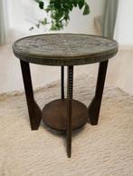 vintage houten ronde bijzettafel / plantentafel, Ophalen of Verzenden