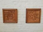 2 houten paneeltjes, Antiek en Kunst, Ophalen