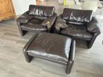 Maralunga Cassina 2x eenzit, 1x poef, Huis en Inrichting, Zetels | Voetbanken en poefs, Ophalen, Gebruikt, Leer, 75 tot 100 cm
