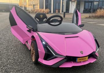 Lamborghini SIAN roze 12V – Afstandsbediening – Leder – Rubb beschikbaar voor biedingen