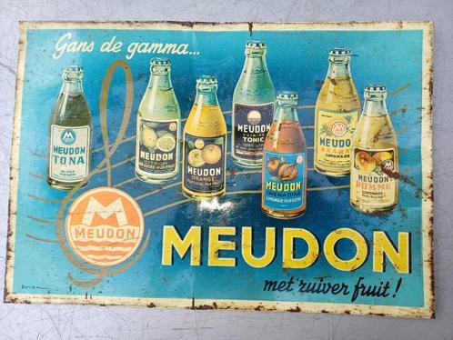 Meudon : vieux panneau d'affichage en étain, Collections, Marques & Objets publicitaires, Utilisé, Panneau publicitaire, Enlèvement ou Envoi