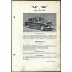 Fiat 1400 Vraagbaak losbladig 1950-1952 #1 Nederlands, Livres, Autos | Livres, Utilisé, Enlèvement ou Envoi