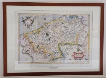 Kaart “Het graafschap Vlaanderen” door Gerard Mercator ingek