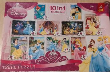 Verschillende puzzels voor echte prinsessen + boek, Enlèvement, 10 à 50 pièces, Utilisé, 4 à 6 ans