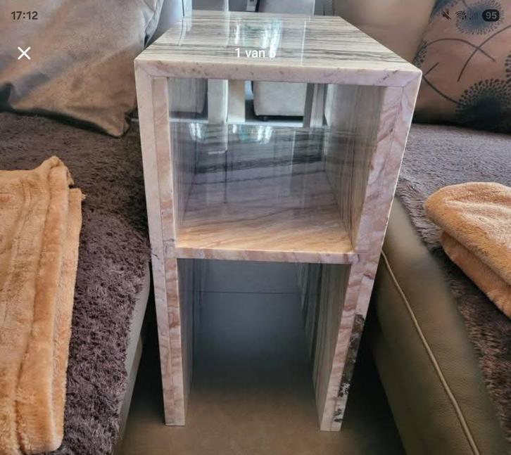 Salontafel in volle marmer, Huis en Inrichting, Tafels | Salontafels, Nieuw, 50 tot 75 cm, Minder dan 50 cm, 50 tot 100 cm, Rechthoekig