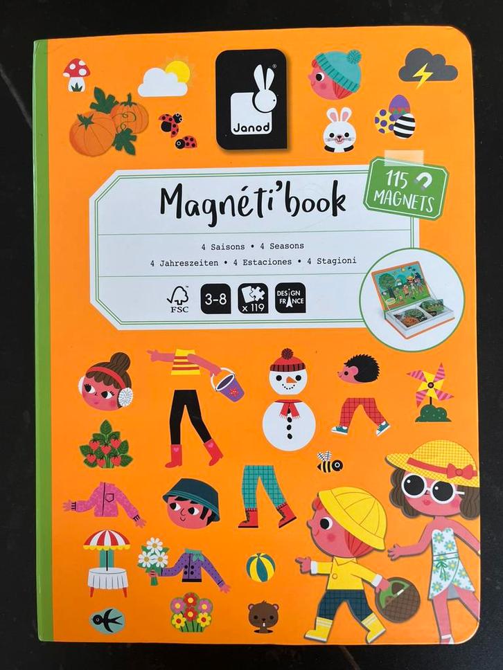 Janod Magneti'book - puzzel met magneten, Kinderen en Baby's, Speelgoed | Kinderpuzzels, Zo goed als nieuw, 4 tot 6 jaar, Meer dan 50 stukjes