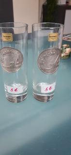 twee longdrinkglazen met tinnen medaille, Verzamelen, Ophalen of Verzenden, Zo goed als nieuw, Overige typen