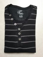 T-shirt longues manches noir avec lignes grises homme S, Vêtements | Hommes, Enlèvement ou Envoi, CC Evening, Porté, Taille 46 (S) ou plus petite