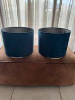 1 of 2 nieuw warm velours lampenkappen model riviera maison, Huis en Inrichting, Landelijk modern, 25 tot 50 cm, Blauw, Rond
