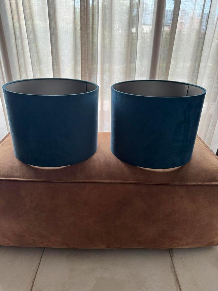 1 of 2 nieuw warm velours lampenkappen model riviera maison, Huis en Inrichting, Lampen | Lampenkappen, Nieuw, 25 tot 50 cm, Rond