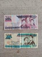 2 bankbiljetten uit de Dominicaanse Republiek, Postzegels en Munten, Bankbiljetten | Amerika, Los biljet, Ophalen of Verzenden