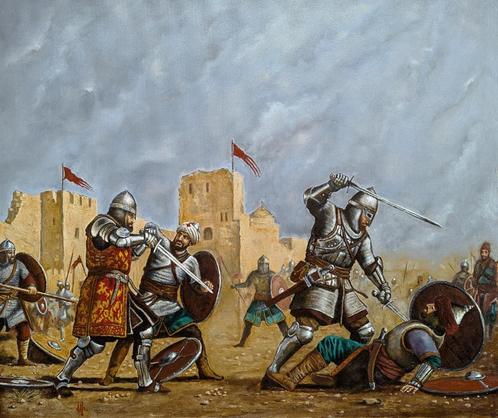 "Sis. Cilicië. De aanval afweren", Antiek en Kunst, Kunst | Schilderijen | Modern, Verzenden