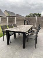 Tuintafel met 8 stoelen, Tuin en Terras, Tuintafels, Ophalen, Gebruikt, Rechthoekig