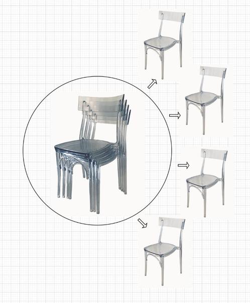 4 Colico Design-stoelen - model Milano 2015, Huis en Inrichting, Stoelen, Gebruikt, Vier, Overige materialen, Overige kleuren