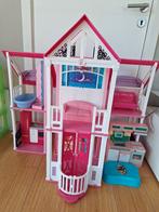Maison Barbie avec ascenseur et accessoires, Poppenhuis, Gebruikt, Ophalen