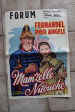 filmaffiche Fernandel Mam'zelle Nitouche 1954 filmposter, Ophalen of Verzenden, A1 t/m A3, Zo goed als nieuw, Rechthoekig Staand