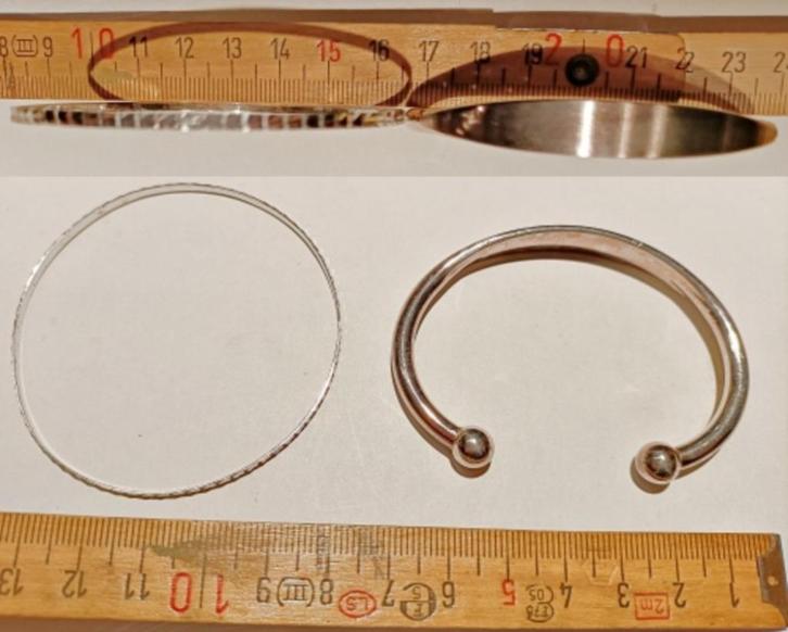 Bracelets esclave (demi-)jonc rigides en argent NEUFS, Handtassen en Accessoires, Armbanden, Nieuw, Zilver, Zilver, Ophalen of Verzenden