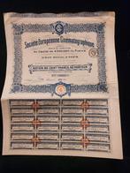 Antiquarisch aandeel "Soc. Europe Cinématographique, 1920, Postzegels en Munten, Aandelen en Waardepapieren, Ophalen of Verzenden