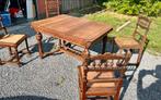 Mechelse tafel met leeuwenkoppen + stoelen, Ophalen, Zo goed als nieuw