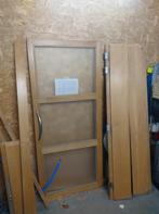 Houten Binnendeur met glazen panelen, Doe-het-zelf en Bouw, Deuren en Vliegenramen, Ophalen, Gebruikt, 80 tot 100 cm, Binnendeur