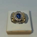 Bague en or 18 carats avec saphir et diamants 12gr, Bijoux, Sacs & Beauté, Enlèvement ou Envoi, Femme ou Homme, Or, Comme neuf