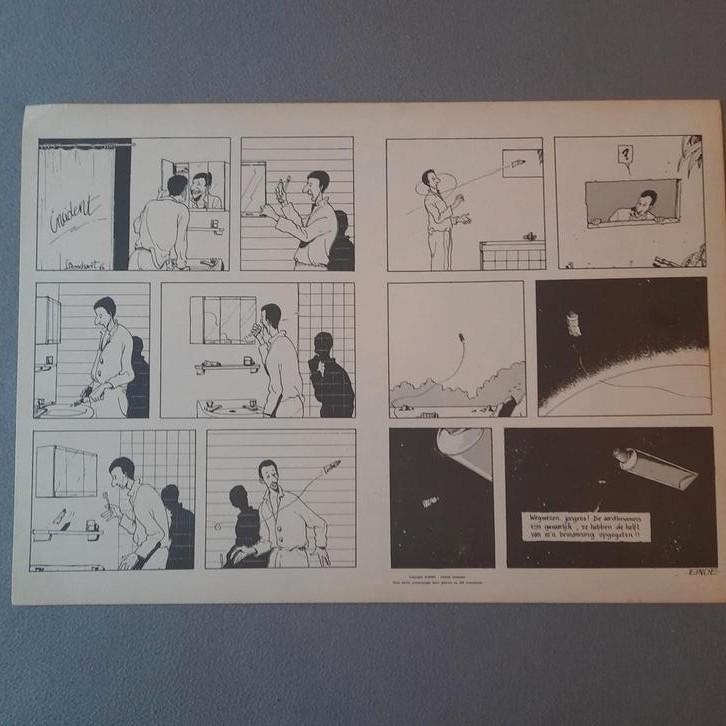 JAN BOSSCHAERT vers 1980: « INCIDENT »STRIP-POSTER Ltd.Ed., Livres, BD | Comics, Neuf, Comics, Europe, Enlèvement