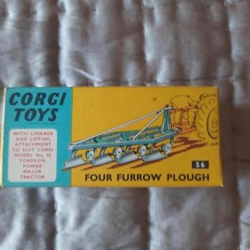 CORGI nr. 56 LEEG DOOSJE voor FOUR FURROW PLOUGH. beschikbaar voor biedingen
