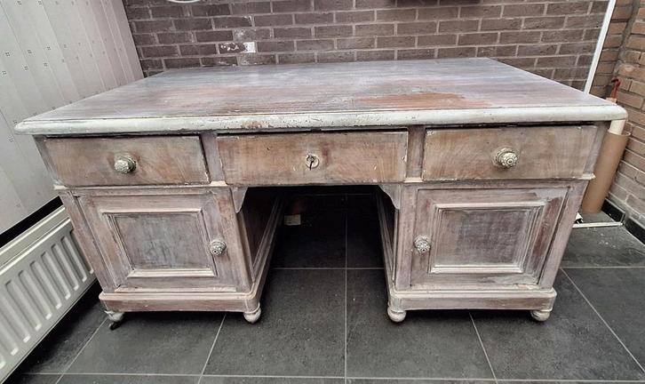 Antieke bureau [Massief Eikenhout], Huis en Inrichting, Bureaus, Bureau, Ophalen