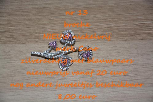 13. Juweel broche , NIEUW , verzending inbegrepen, Handtassen en Accessoires, Broches, Nieuw, Overige materialen, Blauw, 4 tot 7 cm