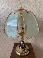Lampe de table vintage avec abat-jour en verre, Enlèvement ou Envoi