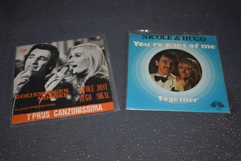 3 vinyl singels van Hugo & Nicole, CD & DVD, Vinyles | Néerlandophone, Comme neuf, Chanson réaliste ou Smartlap, Autres formats