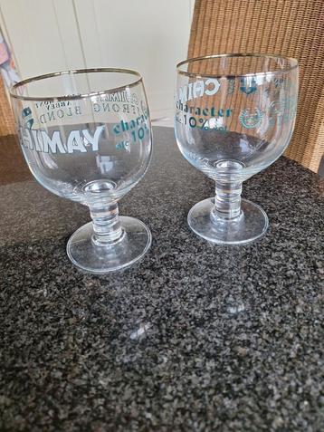 CHIMAY glazen / Strong blond (groene letters) beschikbaar voor biedingen
