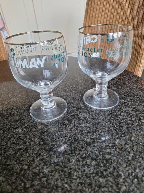 CHIMAY glazen / Strong blond (groene letters), Verzamelen, Biermerken, Nieuw, Glas of Glazen, Overige merken, Ophalen of Verzenden