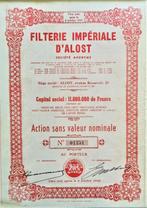 Filterie Impériale d'Alost - action sans valeur nominale, 1920 à 1950, Action, Enlèvement ou Envoi