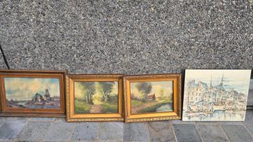 Peinture : paysage, forêt et mer, dessiné, Enlèvement ou Envoi