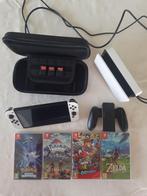 Nintendo Switch OLED + games + accessoires, Games en Spelcomputers, Spelcomputers | Nintendo Switch, Met games, Met 2 controllers