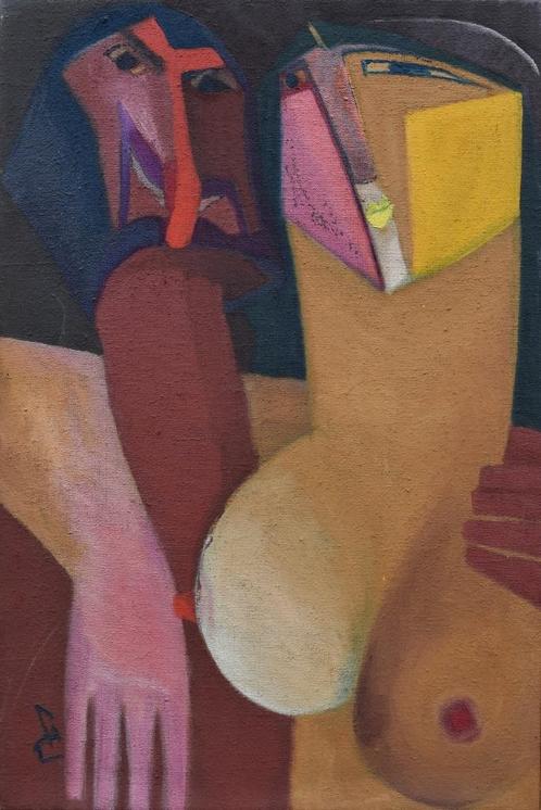 schilderij 'Les anamorphoses' van André Castinel, Antiek en Kunst, Kunst | Schilderijen | Klassiek, Ophalen